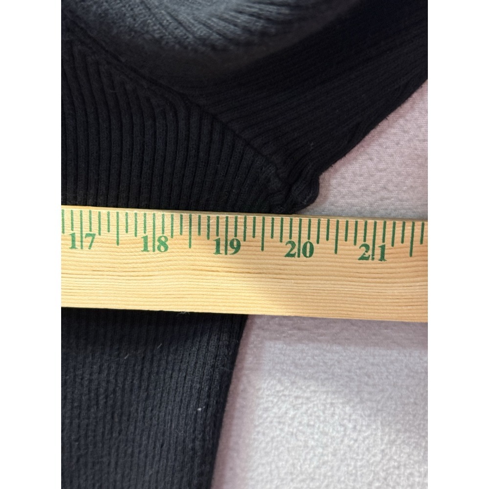 Lauren Ralph Lauren LRL Women's Plus Sz 2X Black Ribbed L/S Turtleneck Sweater - Picture 4 of 8